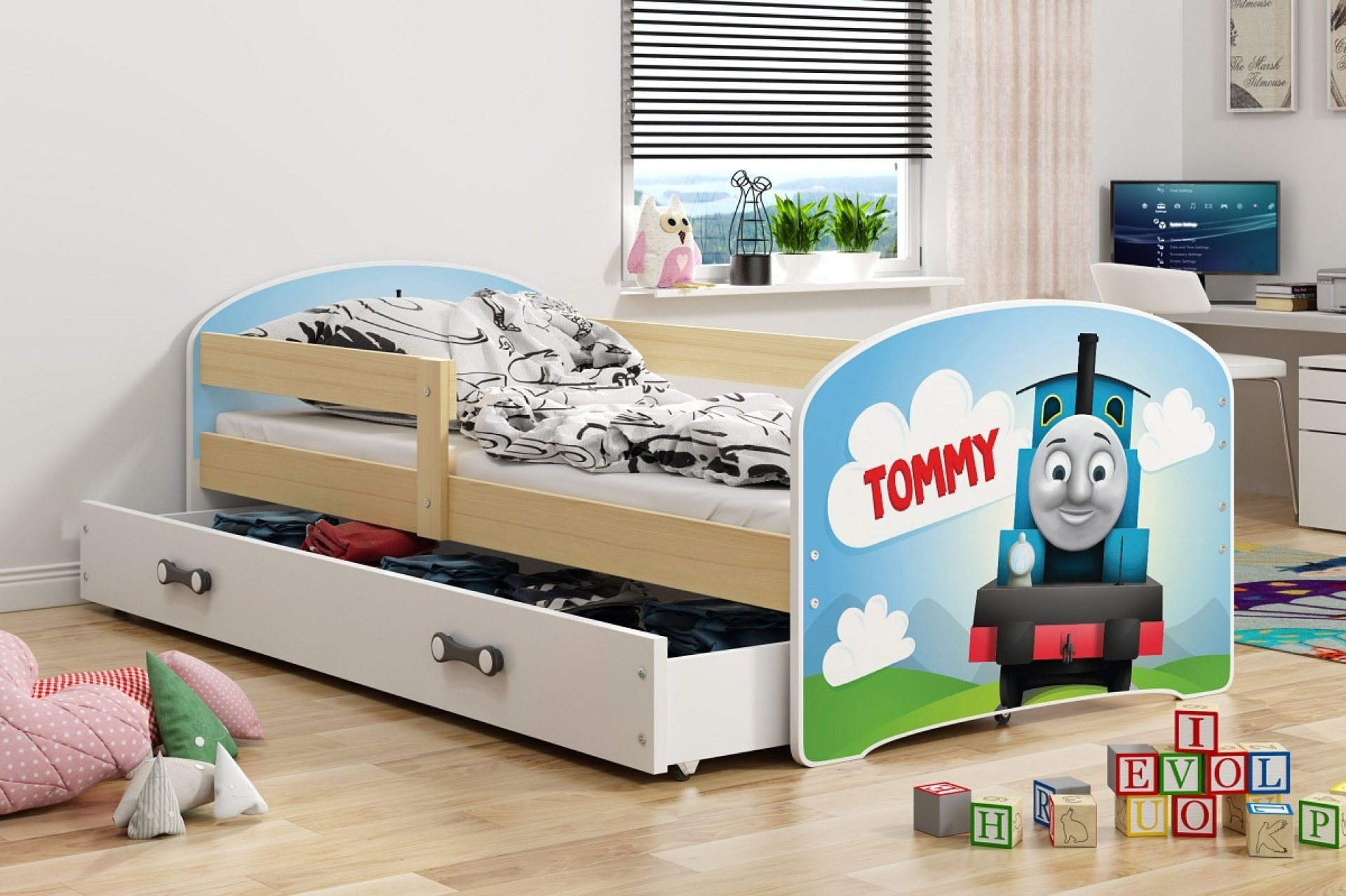 Krevet LUKI s ladicom-Bor-Tommy - RASPRODAJA