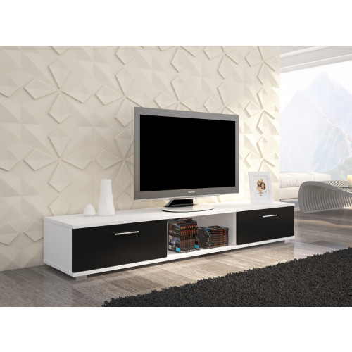 TV regal SELLA (bela/črna)